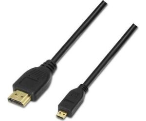 Cable Micro HDMI Aisens A119-0116/ HDMI Macho - Micro HDMI Macho/ Hasta 10W/ 720Mbps/ 80cm/ Negro