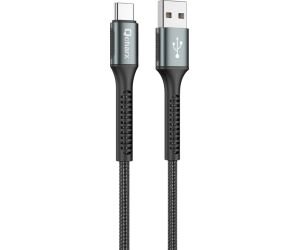 Cable qcharx prague usb a tipo c 3a - 1 m - aleacin de aluminio negro cordn de tela suave