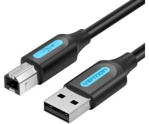 Cable USB 2.0 Impresora Vention COQBJ/ USB Tipo-B Macho - USB Macho/ 480Mbps/ 5m/ Negro