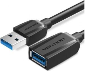 Cable Alargador USB 3.0 Vention VAS-A45-B200/ USB Macho - USB Hembra/ 5Gbps/ 2m/ Negro