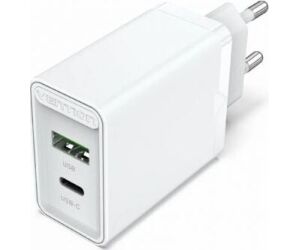 Cargador Pared Usb-c/pd + Usb-a/qc 20w Blanco Vention