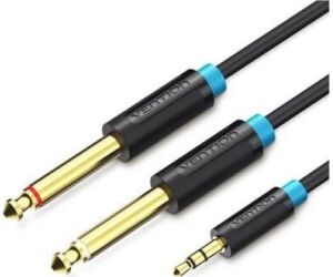 Cable Estreo Vention BACBI/ Jack 3.5 Macho - 2x Jack 6.5 Macho/ 3m/ Negro