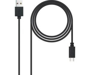 Cable USB 2.0 Nanocable 10.01.2103/ USB Macho - USB Tipo-C Macho/ 3m/ Negro