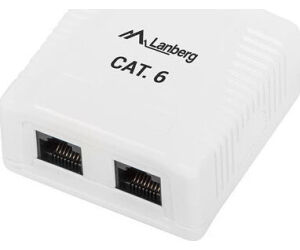 Roseta De Superficie Lanberg Cat.6 Utp 2x Toma Rj45 Blanco