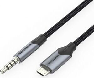 Cable Audio Vention BDGBH/ MicroUSB Macho - Jack 3.5 Macho/ 2m/ Negro