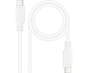 Cable USB 2.0 Tipo-C Nanocable 10.01.2301-W/ USB Tipo-C Macho - USB Tipo-C Macho/ 480Mbps/ 1m/ Blanco