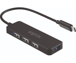 APPROX Hub USB Tipo-C 3USB 2.0 + 1Puerto USB 3.0