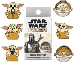 Caja sorpresa pin sello loungefly funko disney star wars the mandalorian grogu baby yoda mistery box