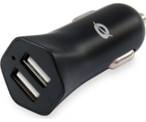 Cargador coche conceptronic carden03b 2 puertos usb tipo a 5v - 2.4a 12w