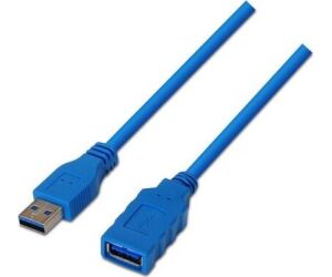 Cable Alargador USB 3.0 Aisens A105-0045/ USB Macho - USB Hembra/ Hasta 9W/ 625Mbps/ 1m / Azul