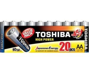 Pack de 20 Pilas AA Toshiba High Power LR6/ 1.5V/ Alcalinas