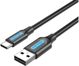 Cable USB 2.0 Tipo-C Vention COKBI/ USB Macho - USB Tipo-C Macho/ Hasta 60W/ 480Mbps/ 3m/ Gris