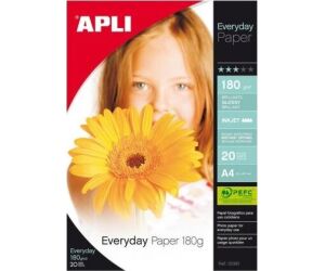 Papel Fotogrfico Apli Everyday 12080/ DIN A4/ 180g/ 20 Hojas/ Brillante