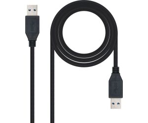 Nanocable Cable USB 3.0, tipo A/M-A/M, Negro, 1m