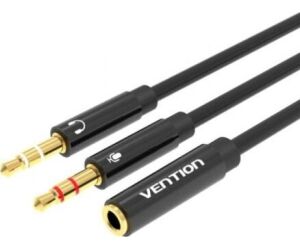 Cable Estreo Vention BBTBY/ 2x Jack 3.5 Macho - Jack 3.5 Hembra/ 30cm/ Negro