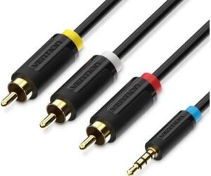 CABLE AUDIO ESTEREO JACK 3.5/M 3xRCA/M 1.5 M NEGRO VENTION