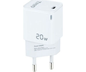 Cargador de Pared TooQ TQWC-PD20WT/ 1xUSB Tipo-C/ 20W/ Blanco