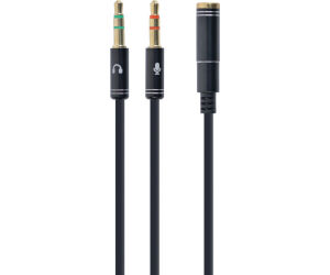 Cable Adaptador Gembird-hembra 4pines 3,5mm A 2 Stereo 3,5mm Negro, C.metalic