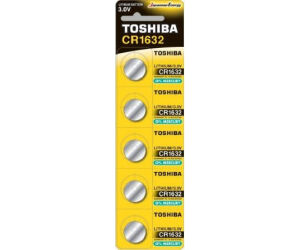 Pack de 5 Pilas de Botn Toshiba CR1632/ 3V