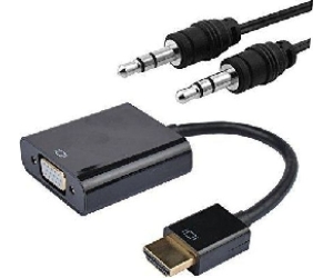 Cable de vdeo HDMI-VGA M/H 0.1m. Negro