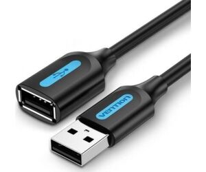 Cable Alargador USB 2.0 Vention CBIBI/ USB Macho - USB Hembra/ 480Mbps/ 3m/ Negro