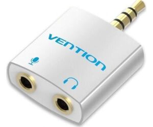 Adaptador Audio Vention BDBW0/ Jack 3.5 Macho - 2x Jack 3.5 Hembra/ Blanco