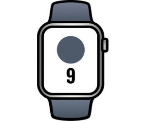 Apple Watch Series 9/ Gps/ Cellular/ 41 mm/ Caja de Acero Plata/ Correa deportiva Azul Tempestad M/L