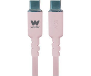 Cable USB 2.0 Tipo-C Woxter PE26-187/ USB Tipo-C Macho - USB Tipo-C Macho/ Hasta 60W/ 480Mbps/ 1.2m/ Rosa