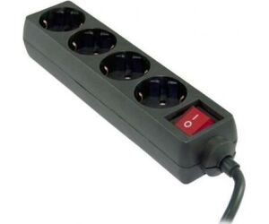 Regleta con interruptor 3GO REG4/ 4 Tomas de corriente/ Cable 1.7m/ Negra