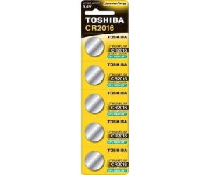 Pack de 5 Pilas de Botn Toshiba CR2016/ 3V