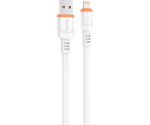 Cable qcharx rome usb a lightning 3a - 1 m - pvc plano blanco