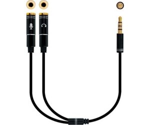 Cable Estreo Nanocable 10.24.1202/ Jack 3.5 Macho - 2x Jack 3.5 Hembra/ 30cm/ Negro