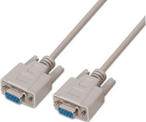 Cable Serie RS232 Aisens A112-0066/ DB9 Hembra - DB9 Hembra/ Hasta 0.15W/ 1.6Mbps/ 1.8m/ Beige