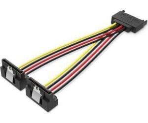 Cable Alimentacin Vention KDBBB/ SATA Macho - 2x SATA Hembra/ 15cm/ Negro