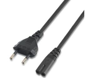 Cable Alimentacin Forma 8 Aisens A132-0173/ CEE7/16 Macho - C7 Hembra/ Hasta 1500W/ 1.5m/ Negro