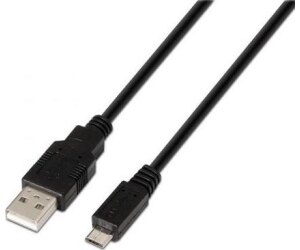 Cable USB 2.0 Aisens A101-0029/ USB Macho - MicroUSB Macho/ Hasta 2.5W/ 60Mbps/ 3m/ Negro