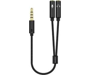 Cable Estreo Aisens A128-0416/ Jack 3.5 Macho - 2x Jack 3.5 Hembra/ 25cm/ Negro