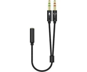 Cable Estreo Aisens A128-0418/ Jack 3.5 Hembra - 2x Jack 3.5 Macho/ 25cm/ Negro