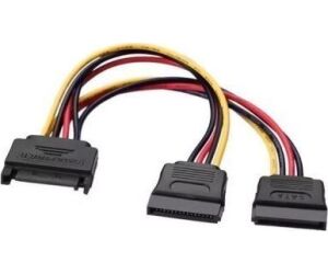 Cable Alimentacin Aisens A131-0353/ SATA Macho - 2x SATA Hembra/ Hasta 54W/ 20cm/ Negro