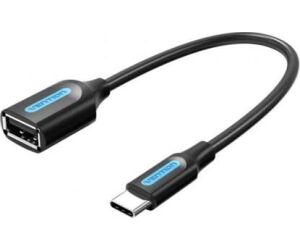 Cable USB 2.0 Vention CCSBB/ USB Tipo-C Macho - USB Hembra/ 15cm/ Negro