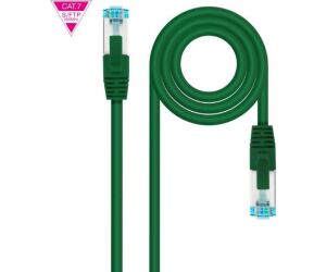 Cable De Red Latiguillo 600mhz Lszh Sftp Pimf Cat7 Awg26 0.50 M Verde Nanocable