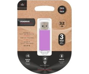 Pendrive 32GB Tech One Tech Basic USB 2.0/ Purpura Claro