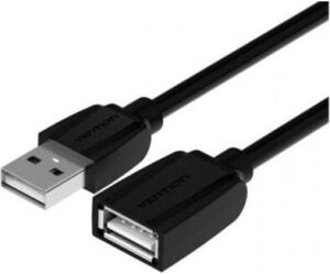 Cable Alargador USB 2.0 Vention VAS-A44-B200/ USB Macho - USB Hembra/ 480Mbps/ 2m/ Negro