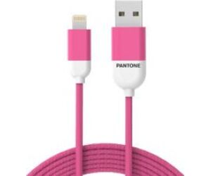 Cable nylon pantone lightning a usb 1.5m rosa