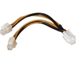 Cable Alimentacin para Microprocesador Aisens A131-0166/ Molex 4+4 PIN Macho - Molex 4 PIN Hembra/ Hasta 54W/ 15cm