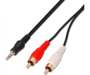 Cable Estreo Aisens A128-0147/ Jack 3.5 Macho - 2x RCA Macho/ Hasta 0.1W/ 1.5m/ Negro