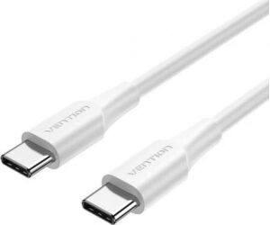 Cable USB 2.0 Tipo-C 3A Vention TRCWF/ USB Tipo-C Macho - USB Tipo-C Macho/ Hasta 60W/ 480Mbps/ 1m/ Blanco