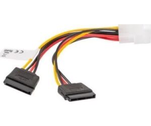 Cable lanberg alimentacion molex macho a 2x sata hembra 15 cm