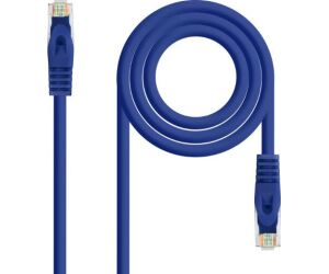 Cable De Red Latiguillo Rj45 Utp Cat6a Awg24 Lszh 0.30 M Azul Nanocable