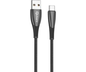 Cable qcharx berlin usb a tipo c 3a - 1 m - zinc negro cordon grueso tacto suave